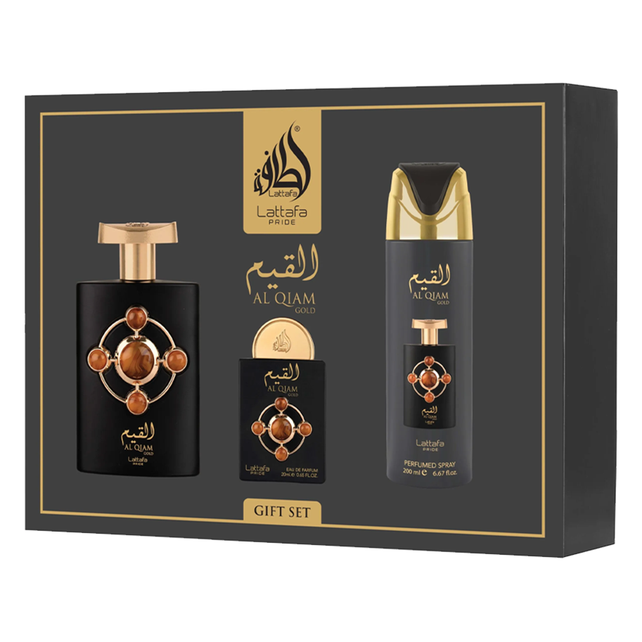 Lattafa Pride Al Qiam Gold Presentset 100 ml + 20 ml + 200 ml