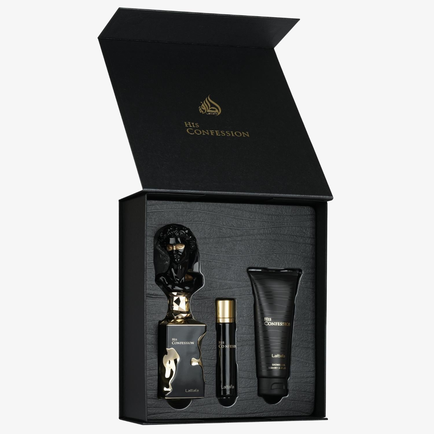 Lattafa His Confession Presentset 100 ml + 12 ml + 100 ml