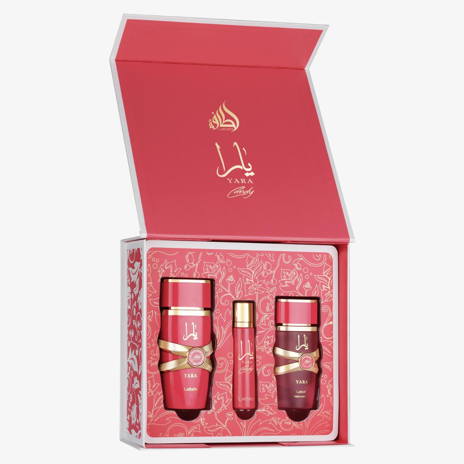 Lattafa Yara Candy Presentset 100 ml + 12 ml + 50 ml