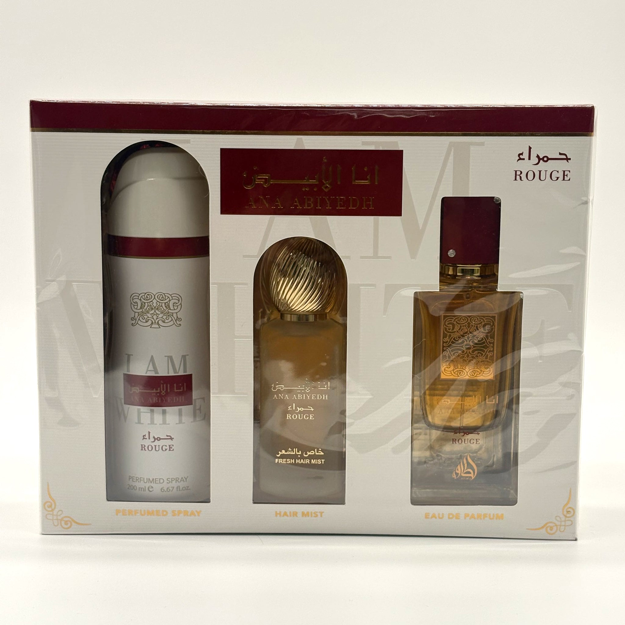 Lattafa Ana Abiyedh Rouge Presentset 60 ml + 200 ml + 50 ml