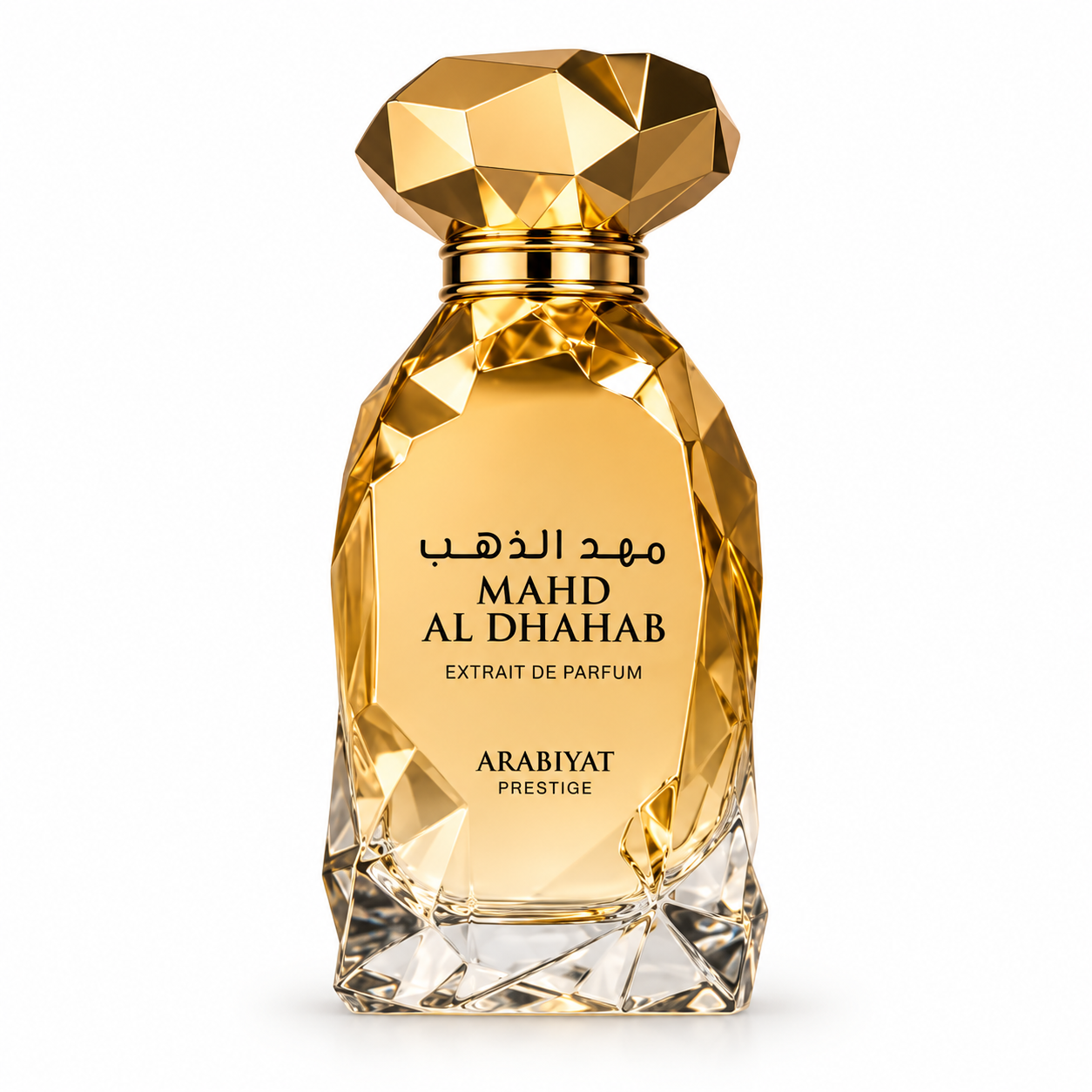 Arabiyat Prestige Mahd Al Dhahab Extrait de Parfum 60 ml – flaska på vit bakgrund