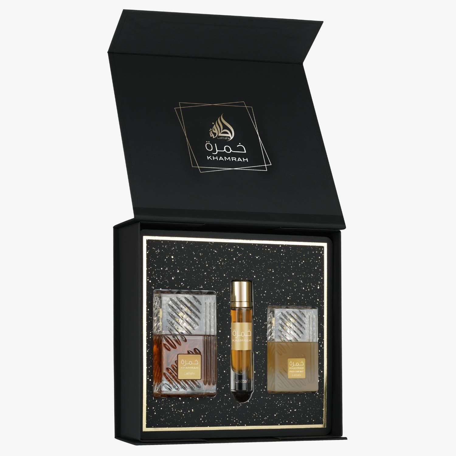 Lattafa Khamrah Presentset 100 ml + 12 ml + 50 ml