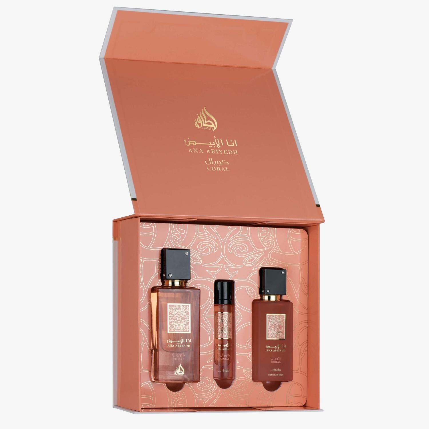 Lattafa Ana Abiyedh Coral Presentset 60 ml + 12 ml + 50 ml