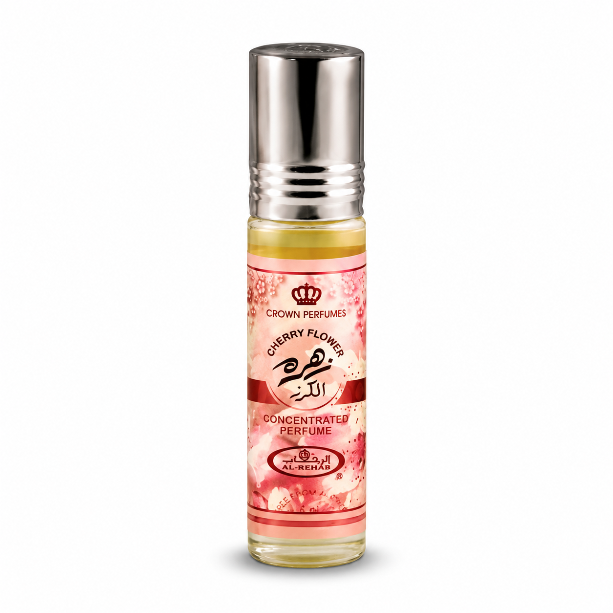 Cherry Flower Al Rehab Perfume Oil 6 ml – flaska på vit bakgrund