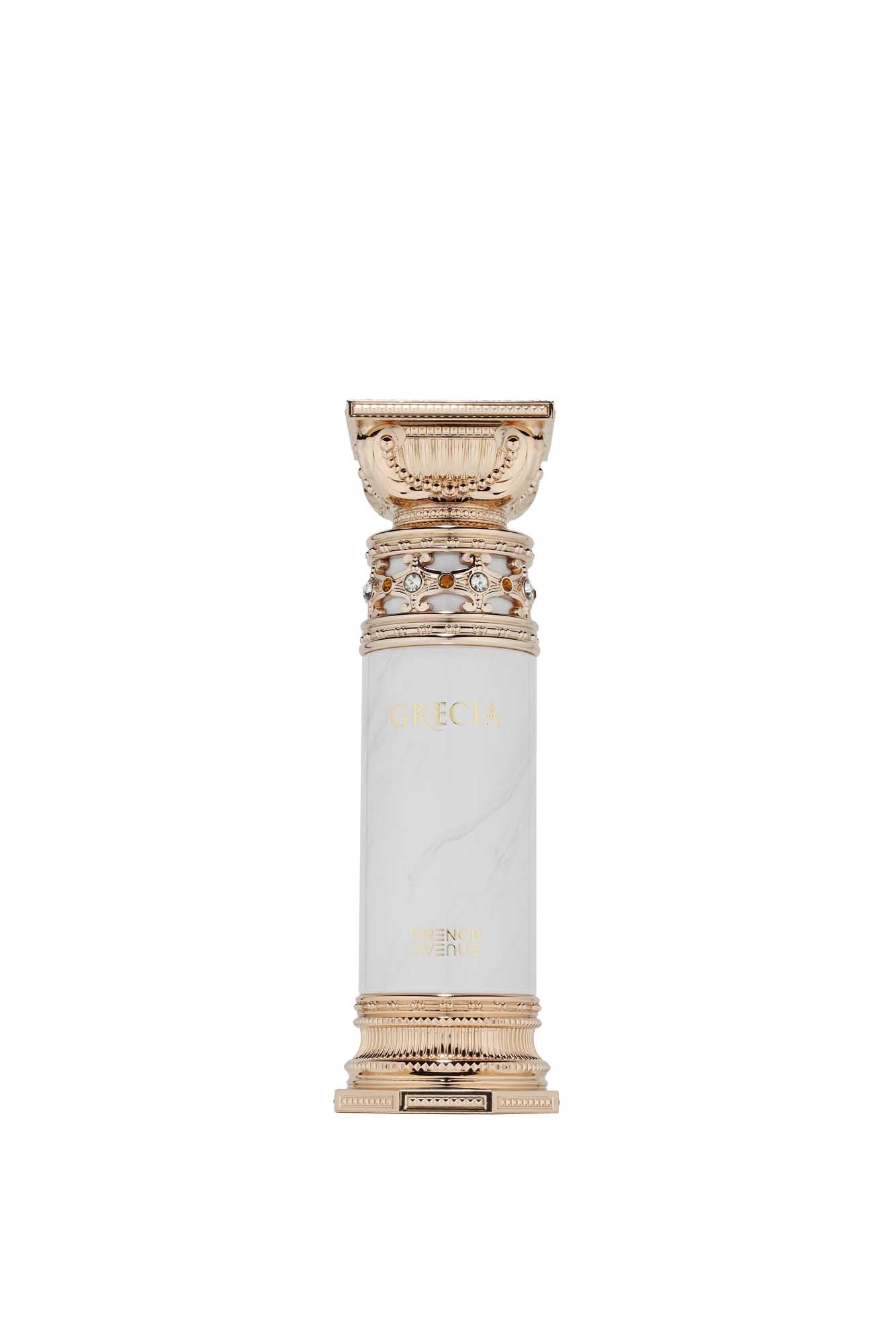 French Avenue Grecia 100 ml – vit flaska med guldfärgade detaljer