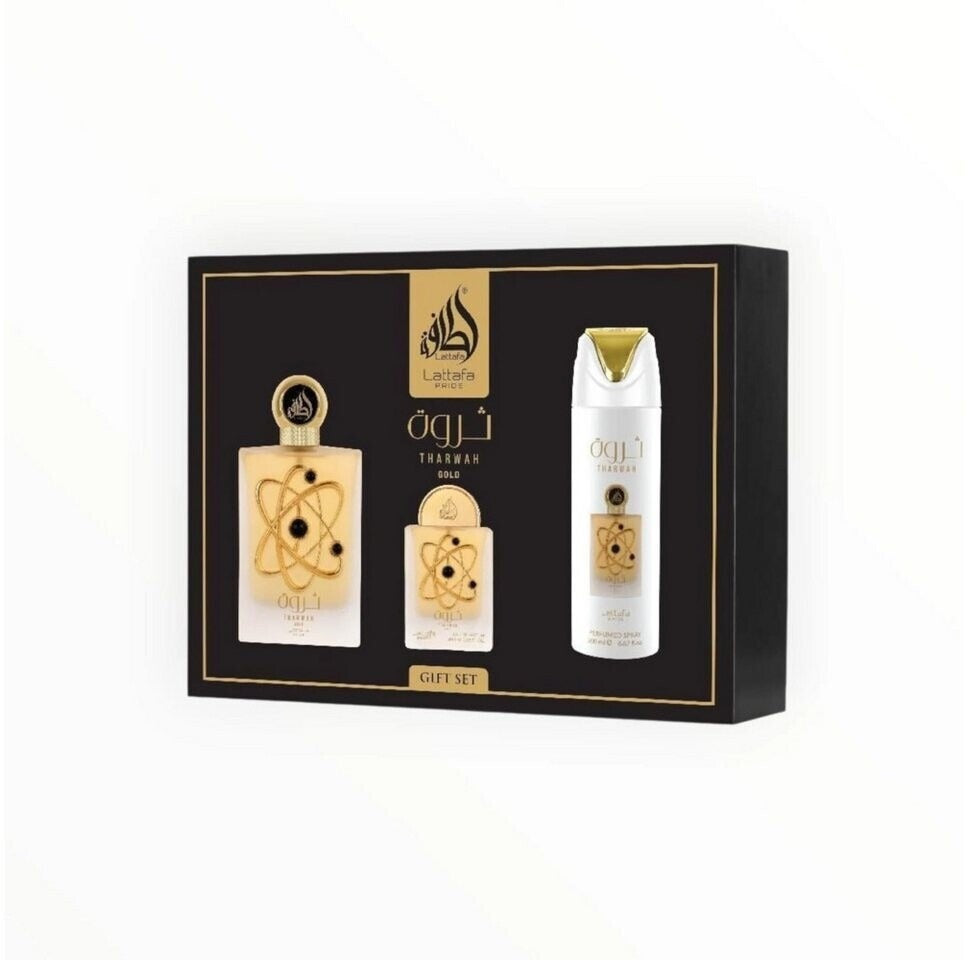Lattafa Pride Tharwah Gold Presentset 100 ml + 20 ml + 200 ml