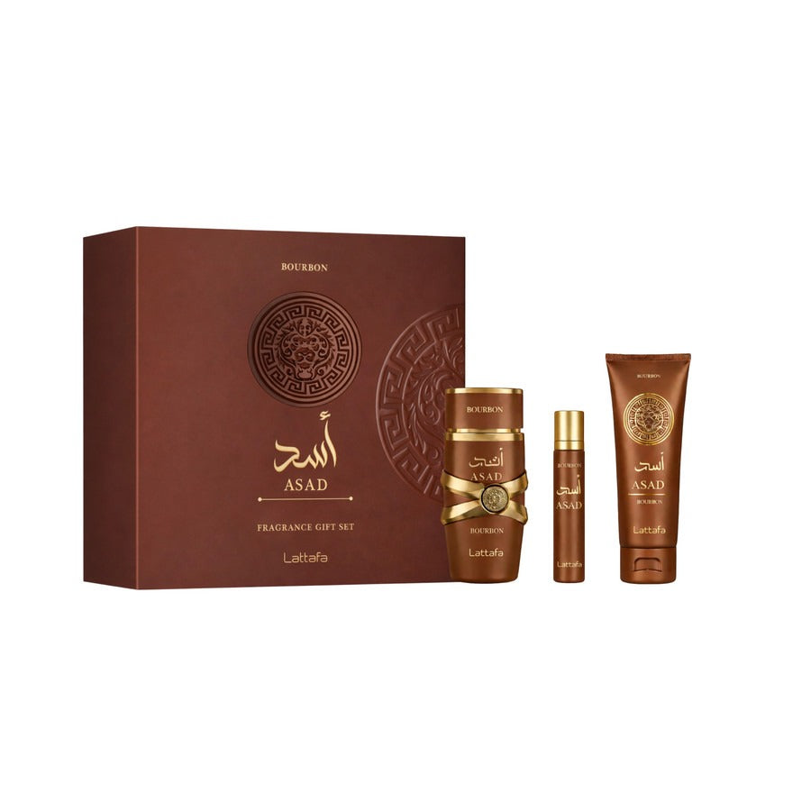 Lattafa Asad Bourbon Presentset 100 ml + 12 ml + 100 ml