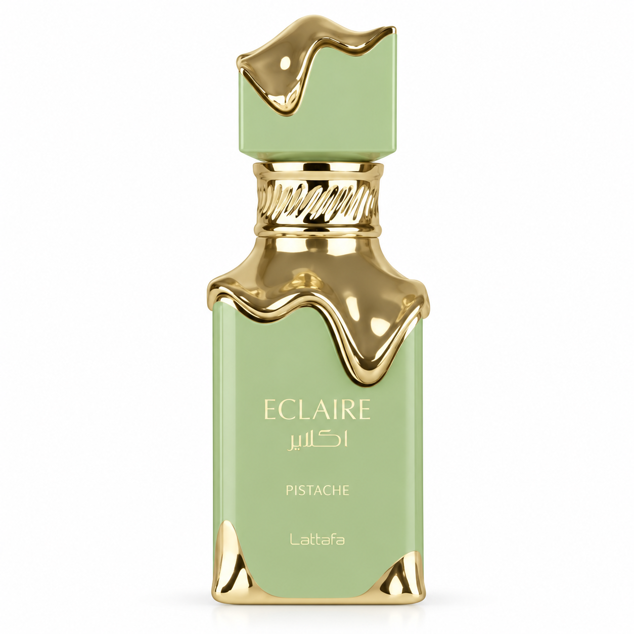 Lattafa Eclaire Pistache Eau de Parfum 100 ml – flaska på vit bakgrund
