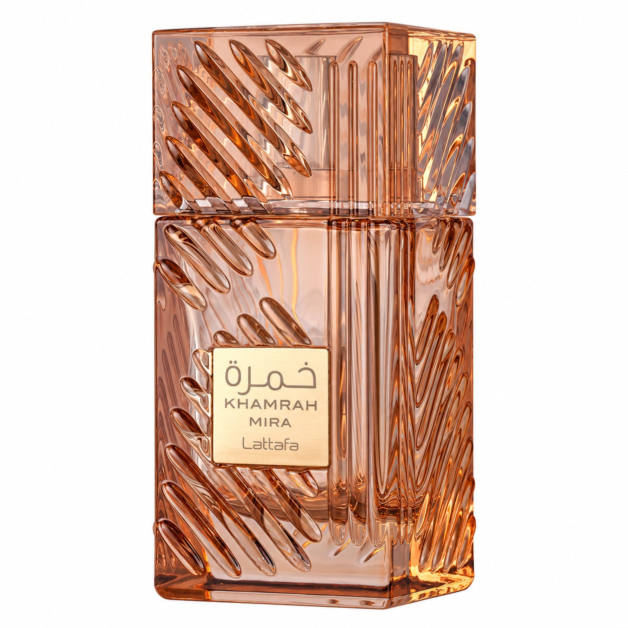 Lattafa Khamrah Mira Eau de Parfum 100 ml – flaska på vit bakgrund