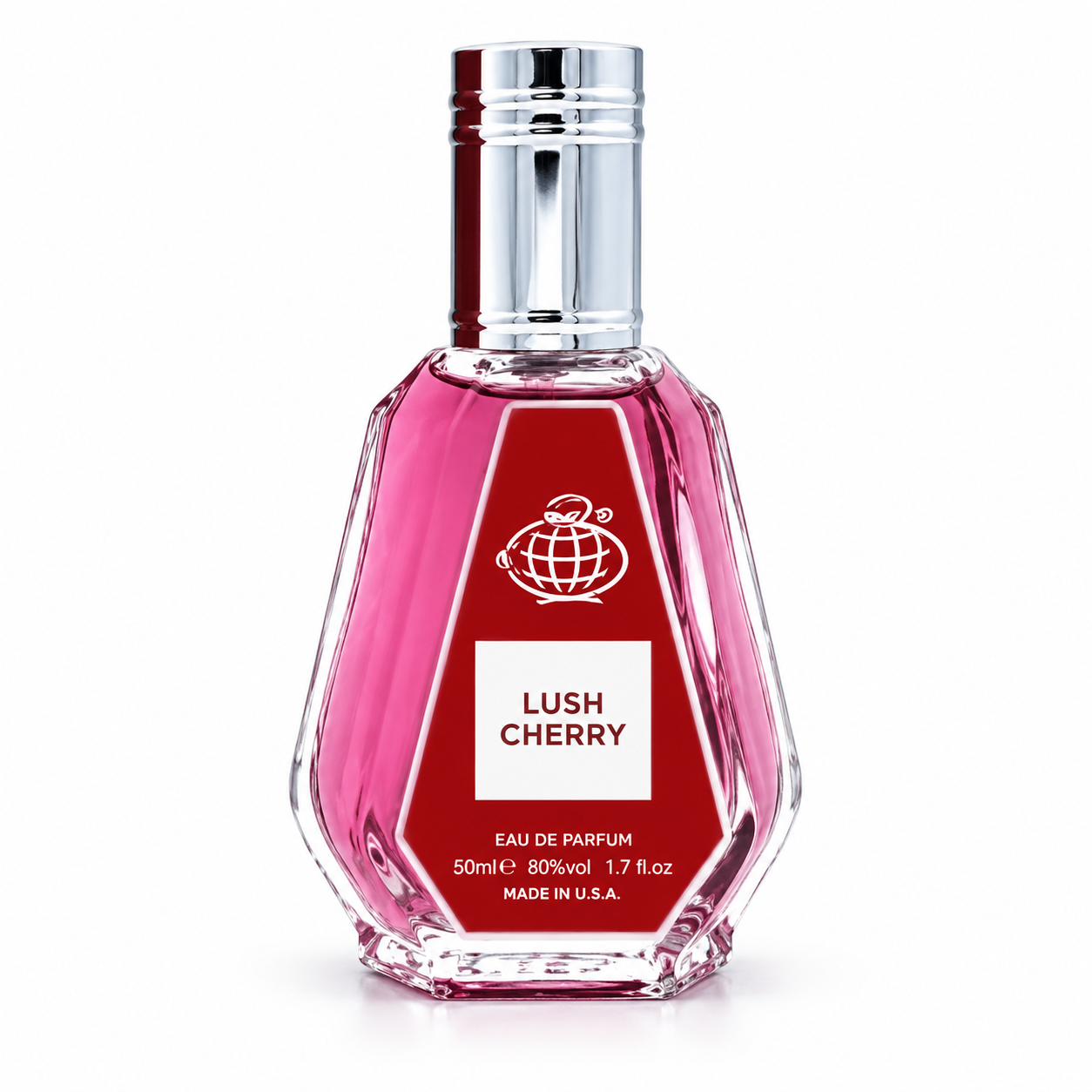 Lush Cherry Edp 50ml Fragrance World – flaska på vit bakgrund