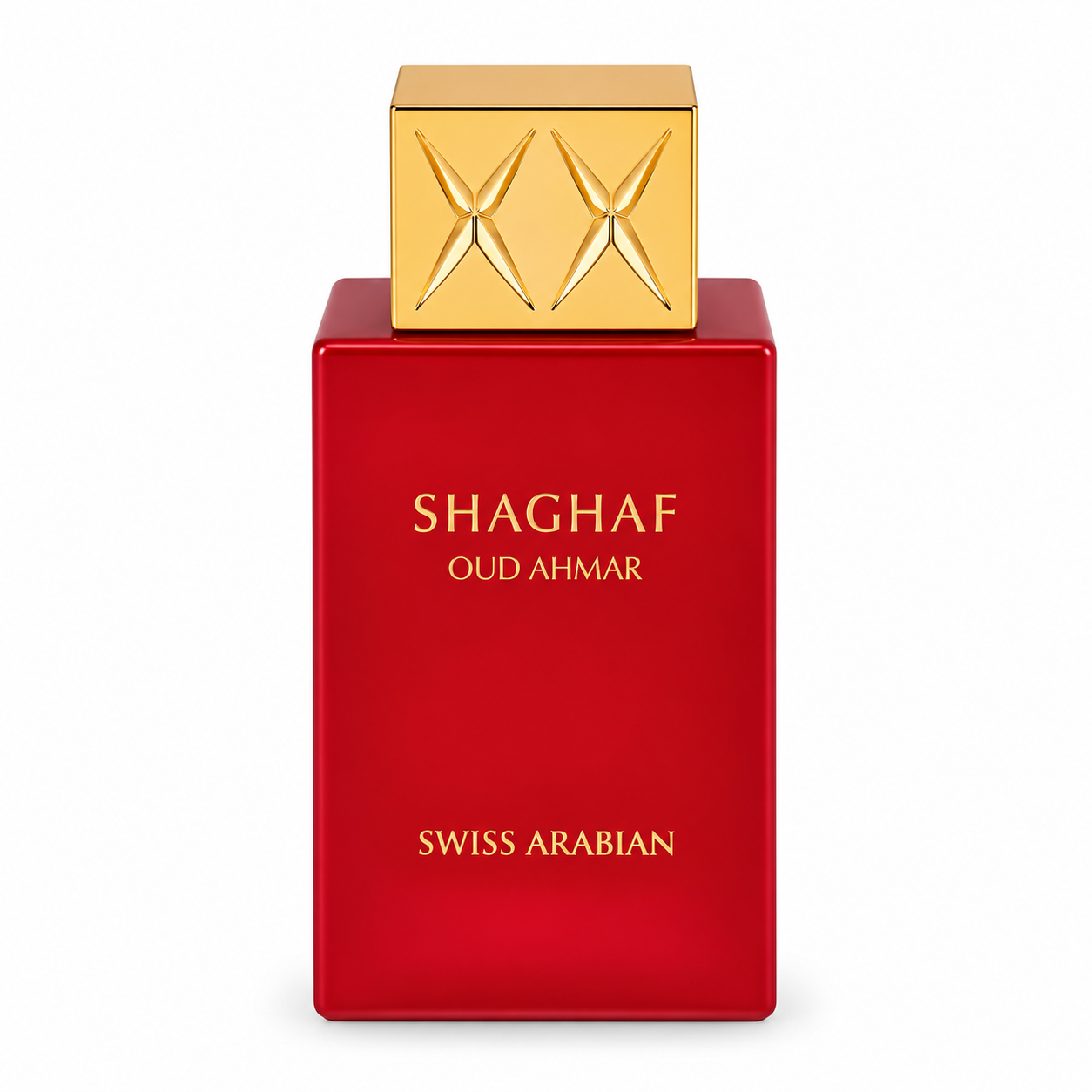 Swiss Arabian Shaghaf Oud Ahmar EDP 75ml – flaska på vit bakgrund